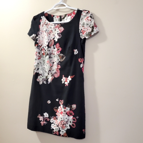 Milly - Black and Pink Floral Occasion Dress - Size 4 - Picture 4 of 13